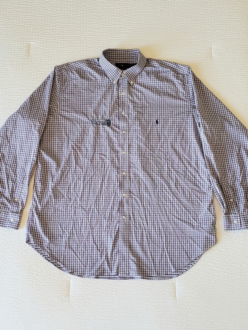 NWOT! RALPH LAUREN Men's Performance Plaid BD LS Stretchy Shirt (2XLT) Purple